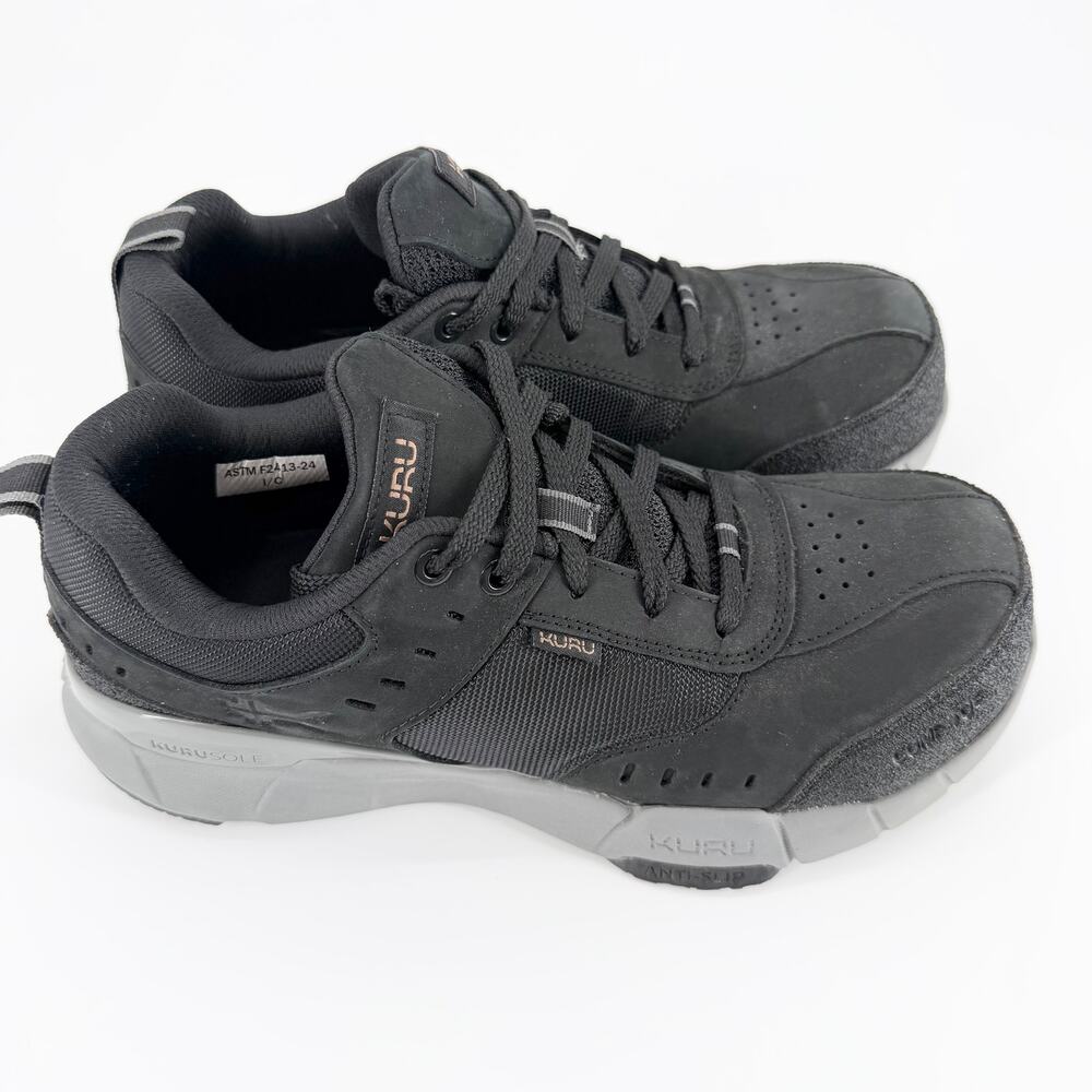 KURU KOVA Men's 8.5 Composite Toe Work Shoes Black Safety Anti-Slip ASTM NWOB